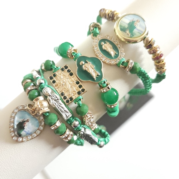 Thread Beaded Adjustable Bracelets religious Virgen de Guadalupe San Judas - Picture 11 of 16